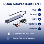 Charger l'image dans la galerie, DOCK Adaptateur 8-en-1 – Un Seul Port pour 8 Connexions Essentielles