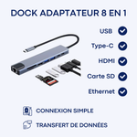 Charger l'image dans la galerie, DOCK Adaptateur 8-en-1 – Un Seul Port pour 8 Connexions Essentielles
