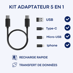 Charger l'image dans la galerie, KIT Adaptateur 5 en 1 - Tous vos câbles en un seul accessoires
